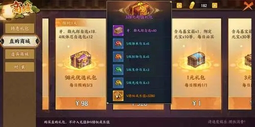 火影忍者战力特惠礼包包含了什么东西